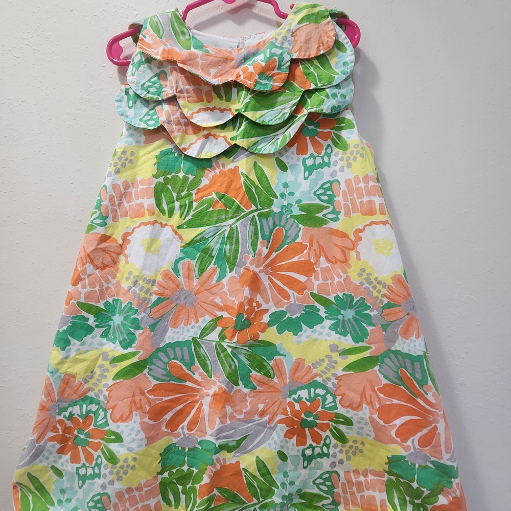 Sage & Lilly Floral girl Dress - Green, Orange, White. Size 6
